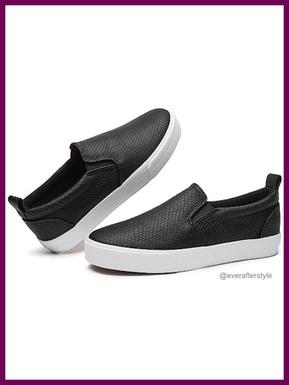 Women's Faux Leather Slip On Sneakers Loafers Casual Comfort Shoes